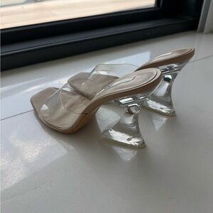 Transparent Heeled Mules